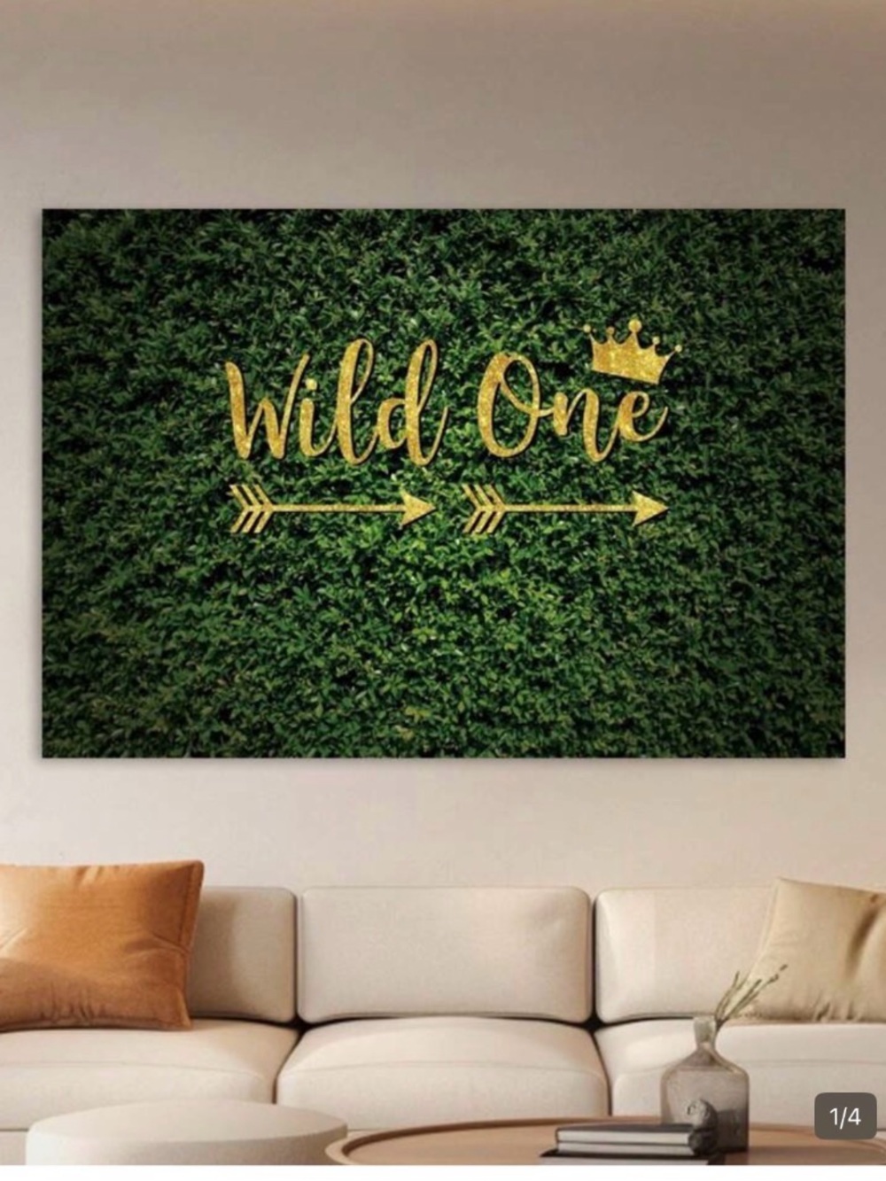 Wild One Green and Gold Wall banner 
- 'Wild One' Decorative Sign